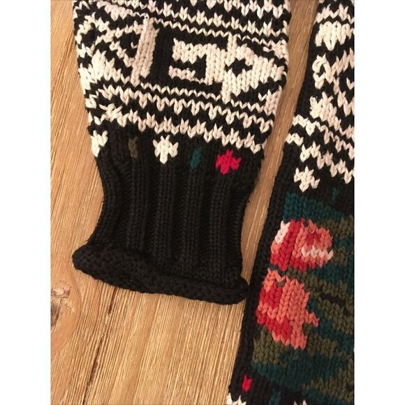 Vintage Express Tricot Sweater Chunky Oversize Floral Grandma Size Large - Picture 4 of 5